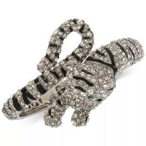 Betsey Johnson Silver and Black Tiger Bracelet